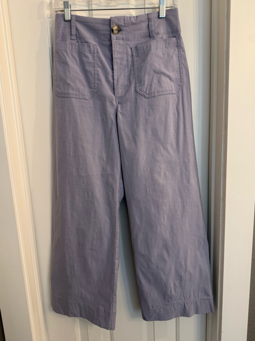 Anthropologie Colette by Maeve Lilac Crop linen blend pants